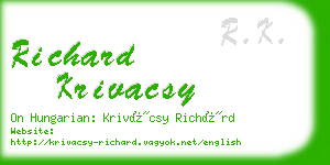 richard krivacsy business card